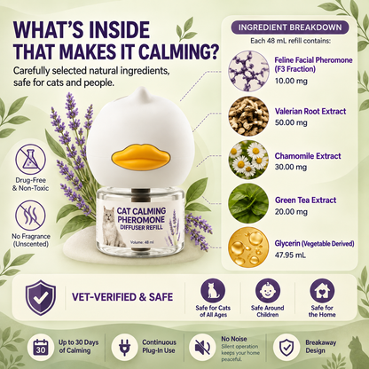 Neblios™ Cat Calming Diffuser Kit – 2026 Upgraded Pheromone Technology for Reducing Stress, Spraying, Scratching & Anxiety in Cats, Support Calm Behavior