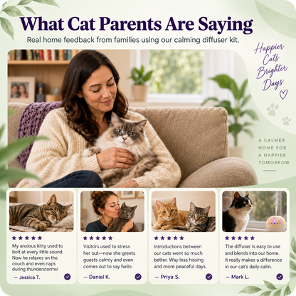 Neblios™ Cat Calming Diffuser Kit – 2026 Upgraded Pheromone Technology for Reducing Stress, Spraying, Scratching & Anxiety in Cats, Support Calm Behavior