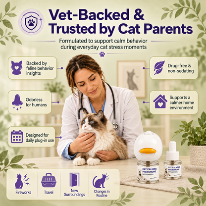 Neblios™ Cat Calming Diffuser Kit – 2026 Upgraded Pheromone Technology for Reducing Stress, Spraying, Scratching & Anxiety in Cats, Support Calm Behavior