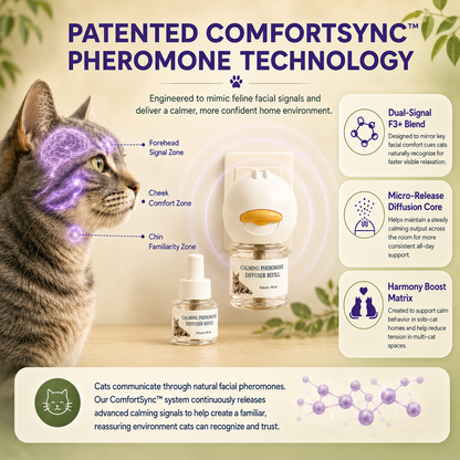 Neblios™ Cat Calming Diffuser Kit – 2026 Upgraded Pheromone Technology for Reducing Stress, Spraying, Scratching & Anxiety in Cats, Support Calm Behavior