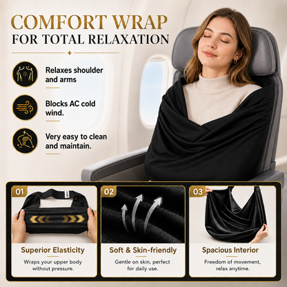 Neblios-Premium Travel Blanket System – Airplane Sleep Support, Blanket Body Sling for Deep Sleep