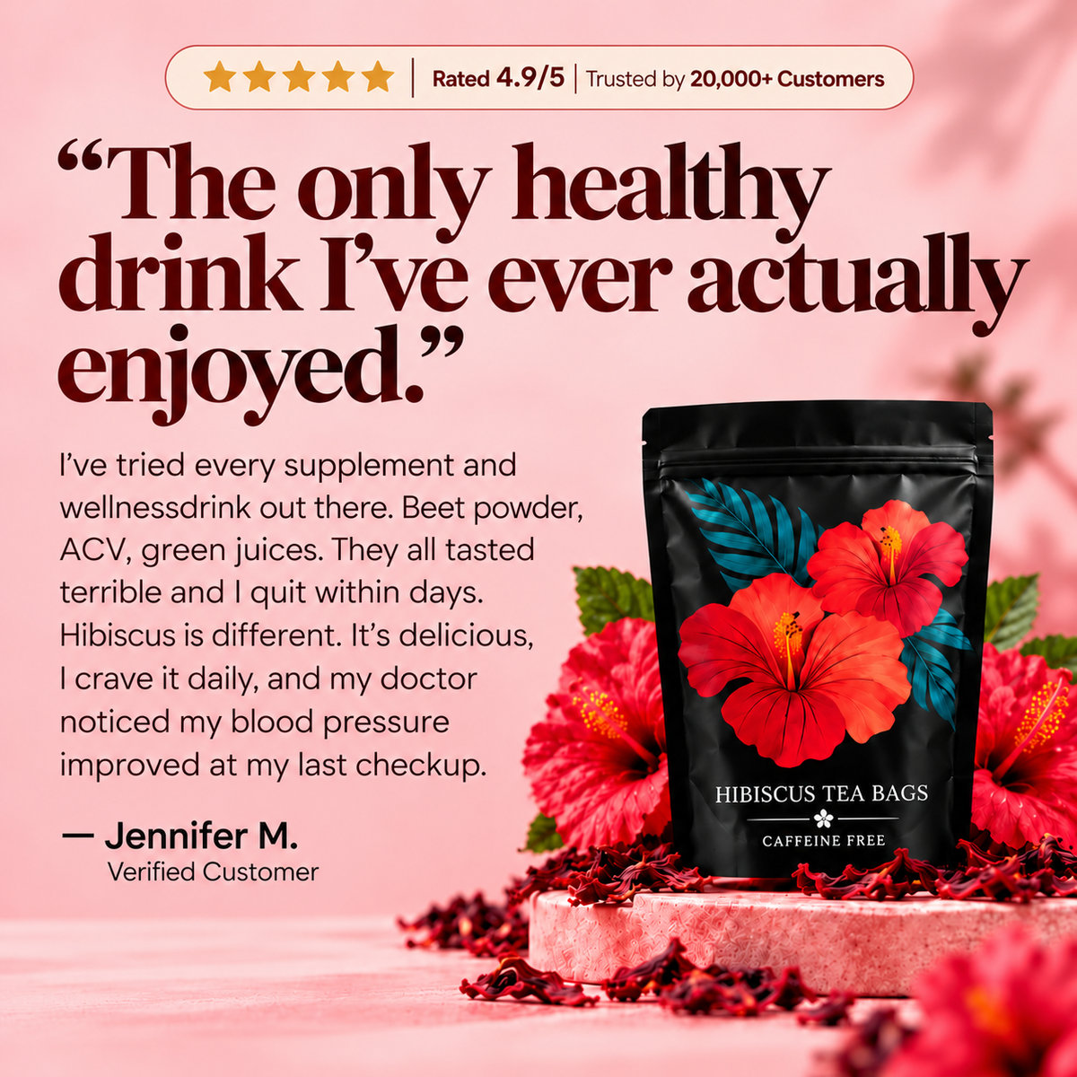 Neblios Hibiscus Tea — Lower Your Blood Pressure Naturally, Backed by 100+ Clinical Studies